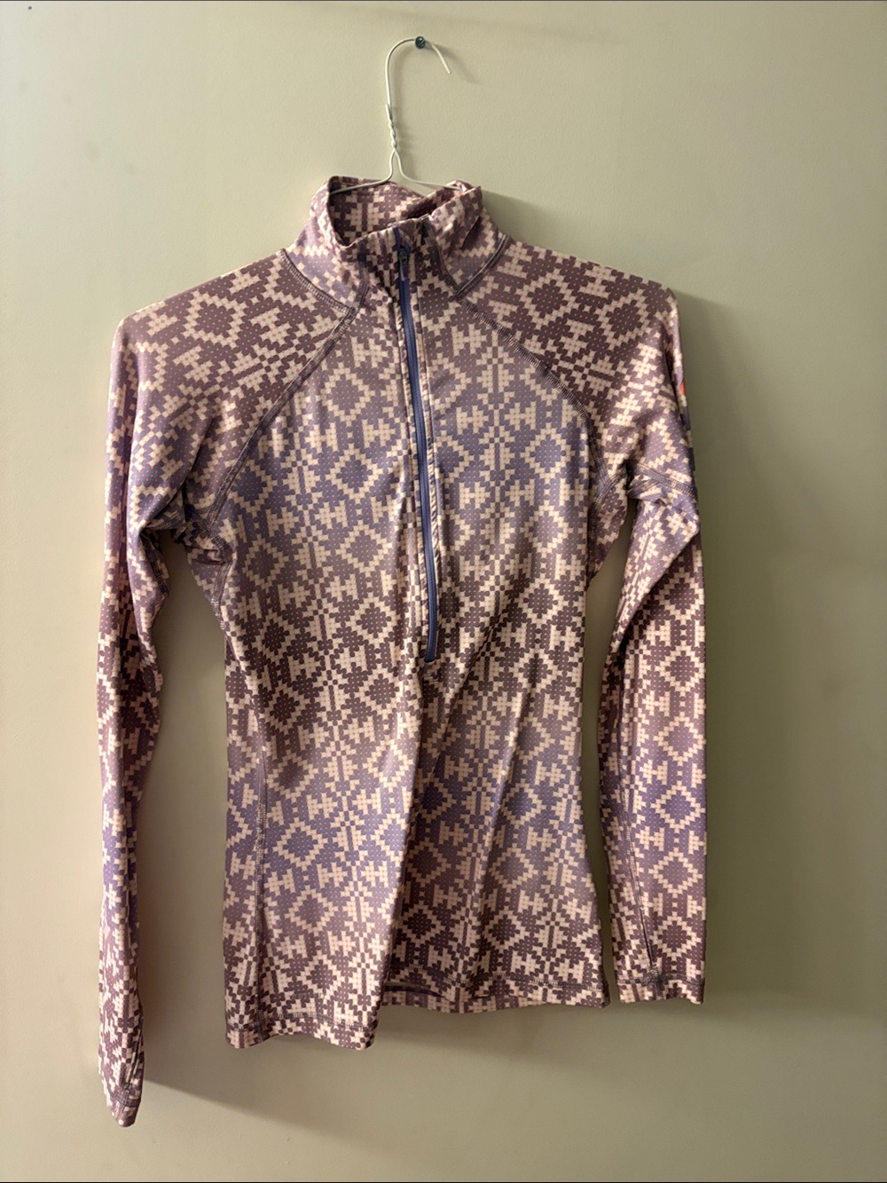 Nike pro Women's Lavender Patterned Half-Zip Sweater